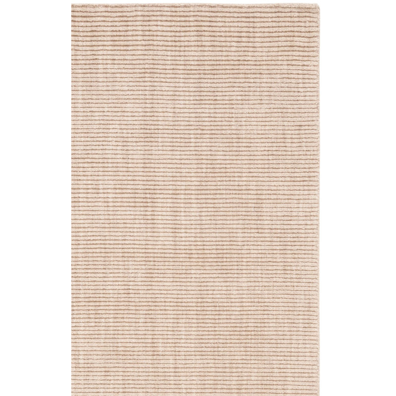 Brierly Hand Loomed Wool/Cotton Striped Rug in Beige, Rectangle 5' x 8'