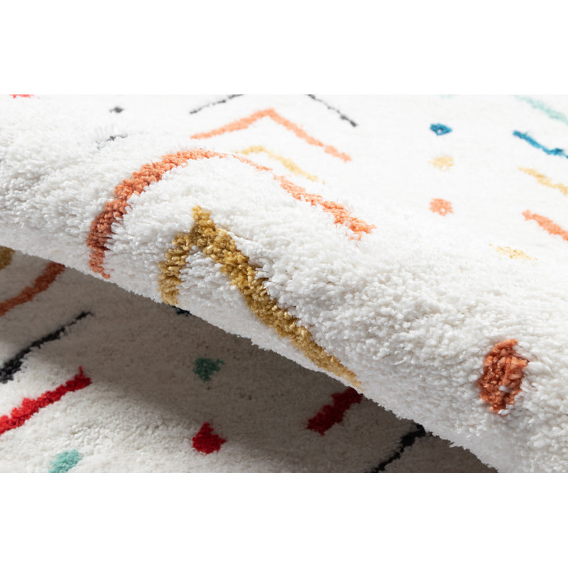 Multicolor Geometric Synthetic Rectangular Rug 2 ft x 3 ft