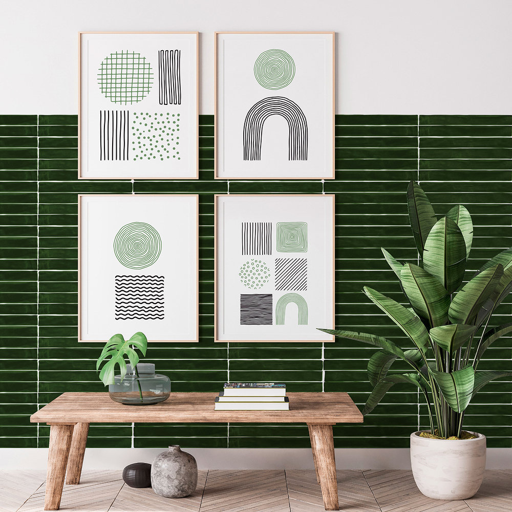 Lake Como 2" x 10" Glossy Tile, Urano Verde