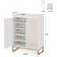 Armoire à chaussures 29,52 pouces blanc et or avec portes-2038060989
