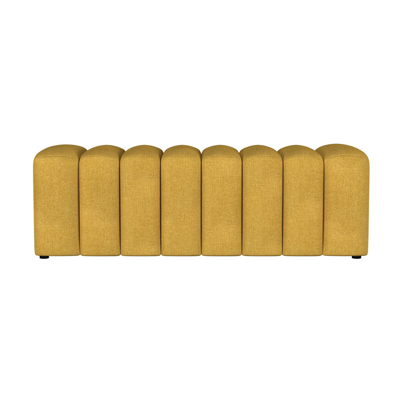 Banc d'appoint rembourré en tissu, Jaune moutarde