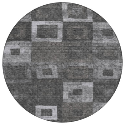 Cora Black Washable Indoor-Outdoor Rug - 