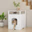 Meuble de litière pour chat, maison de chat d'intérieur en bois avec armoire fermée, meuble de litière caché avec tablette de rangement, table d'appoint moderne pour salon ou chambre à coucher