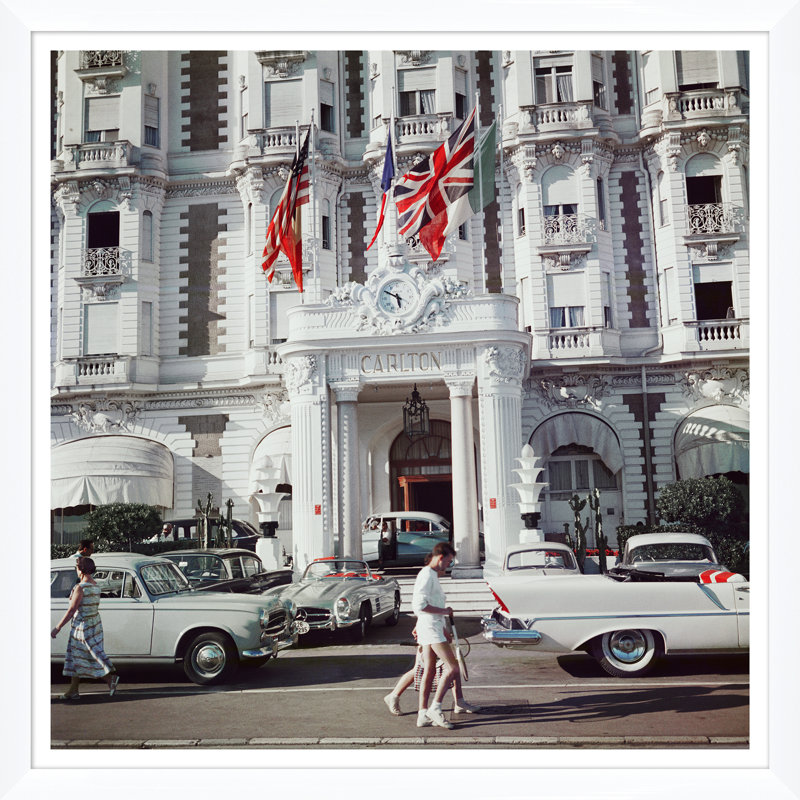 Carlton Hotel Print by Slim Aarons, 51.5" H x 51.5" W x 1.5" D, White Single Picture Framed