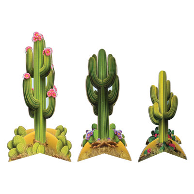 Centres de table 3-D Cactus - Assortiment - paquet de 12