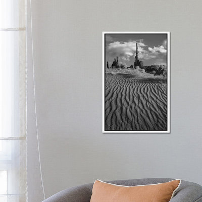 Otem Pole And Yei Bi Chei With Sand Dunes And Shrubs, Monument Valley, Arizona And Utah Border by Tim Fitzharris - Gallery-Wrapped Canvas Giclée on Canvas