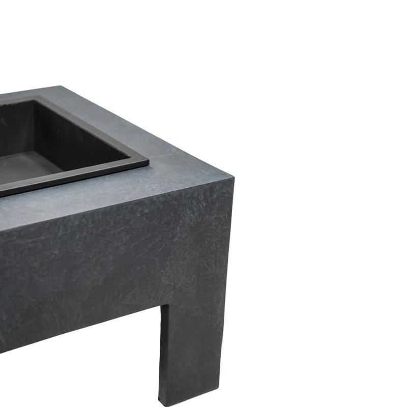 Square Polyresin Wood Burning Fire Pit