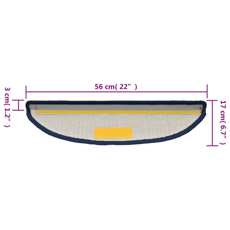 Non-Slip Stair Tread, 56 x 17 x 3 cm, Denim Blue , 15