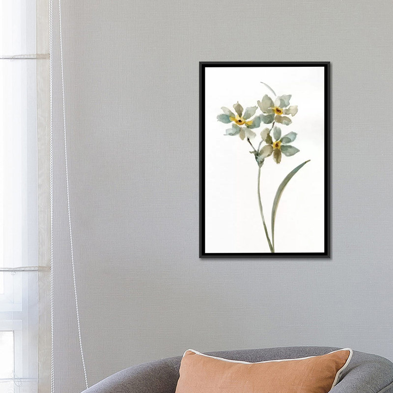 « neutral botanique i », impression sur toile, H 26 po x l 18 po x P 1,5 po, Toile avec cadre noir, Pas de tapis