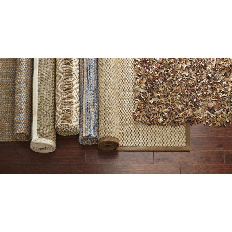 Tapis en cuir de couleur unie à poils longs tissé à la main, Carré 6 pi