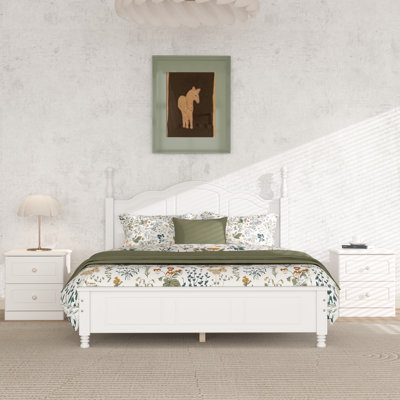 Minimalist Style Wooden Platform Bed Frame With Slat Support