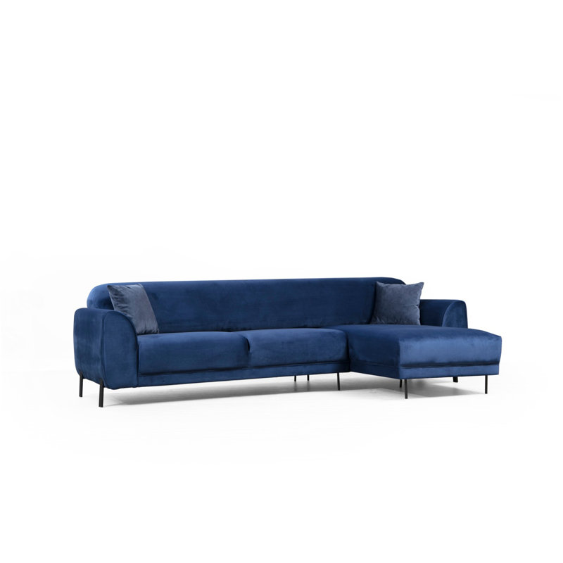 Toscano 4 Seater Sofa & Chaise, Right Hand Facing, Blue