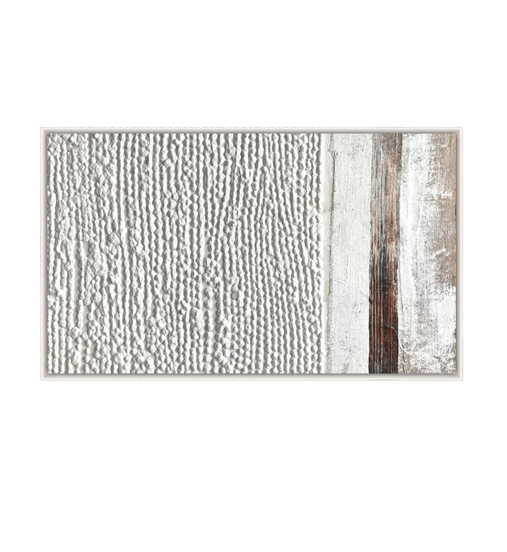 Velora Single Picture Frame Painting on Wood, 130 cm H x 100 cm W, White