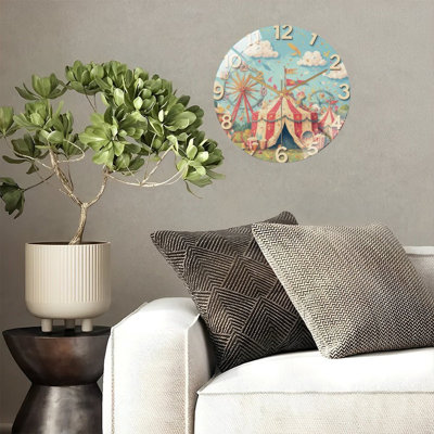 Horloge murale chiffres sur cirque - horloge murale moderne en verre 12 po