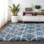 Tapis bleu indigo / ivoire Ishaan Ogee-831870448
