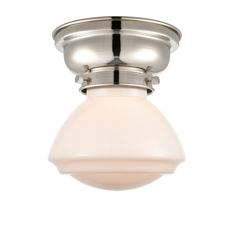 Plafonnier encastré 1 lumière 3,75 po Chesterville, Ampoule non incluse, Blanc mat, Nickel poli