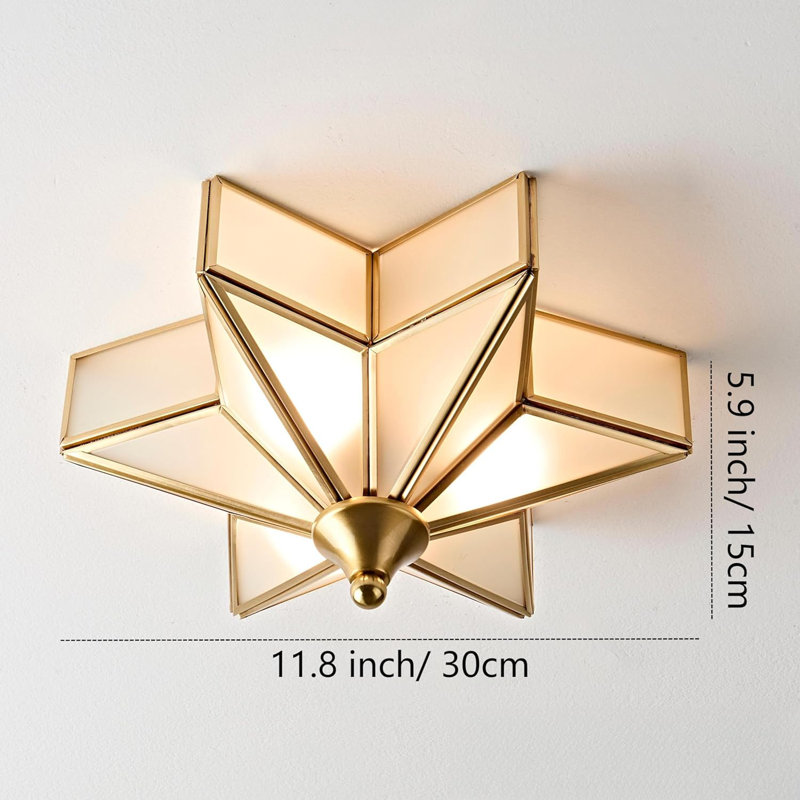 Flat Ceiling Star Light Fixture, Gold