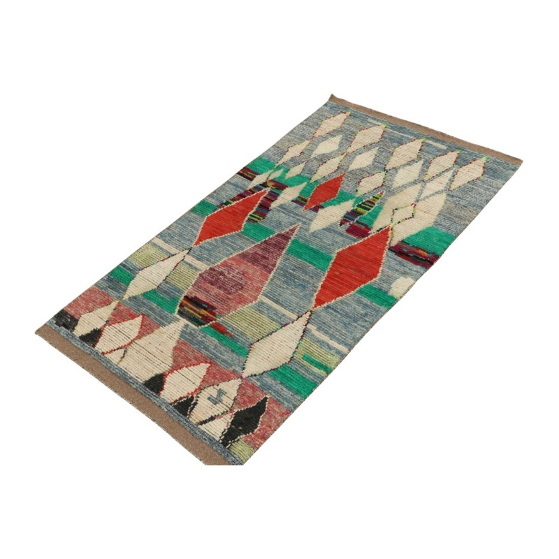 Moroccan Hand Knotted Silk Area Rug, Rectangle 5' x 8'