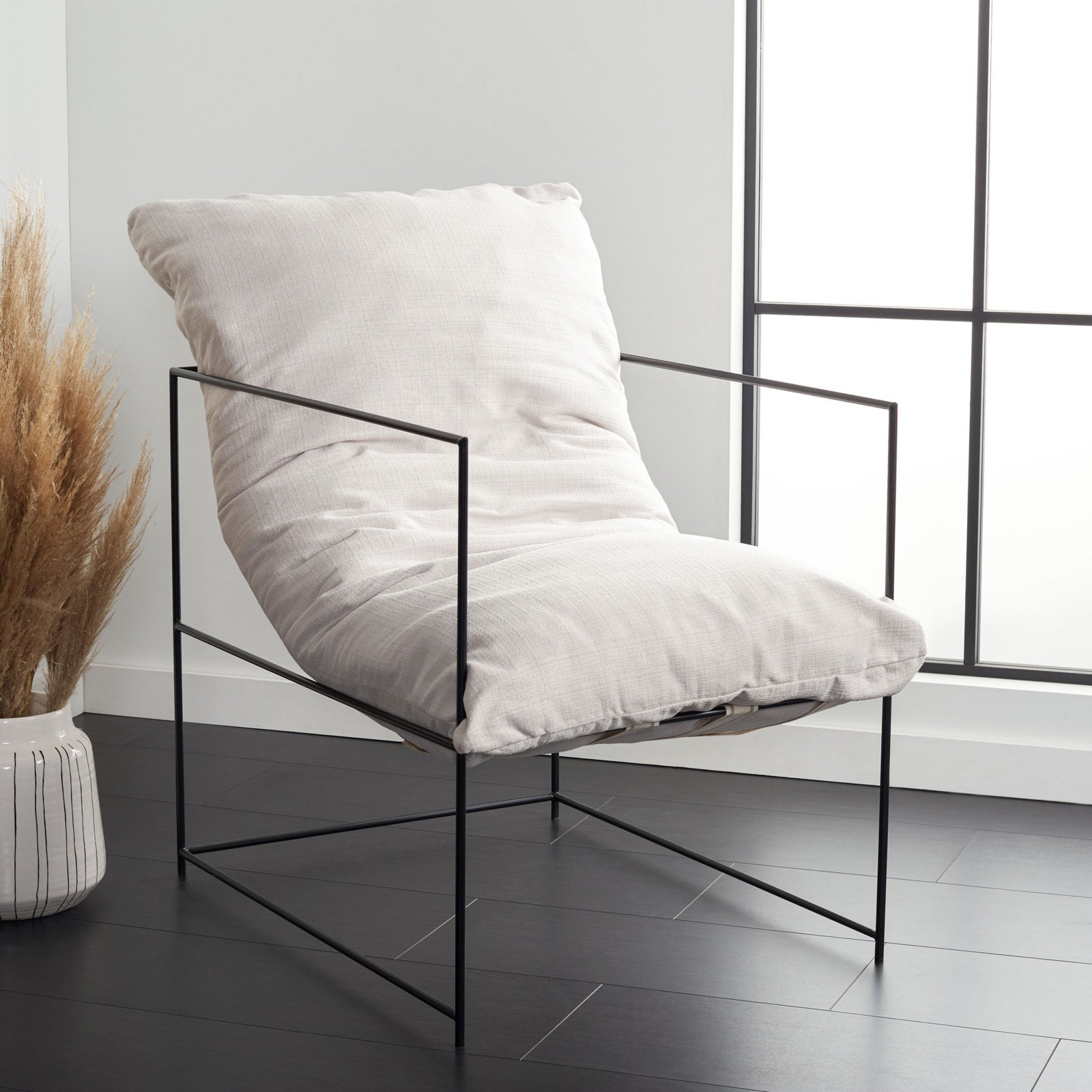 Giulietto Upholstered Armchair, Ivory Linen