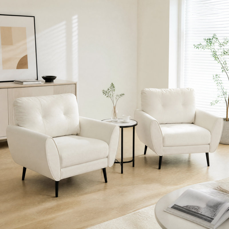 Corvo Faux Leather Armchair, White