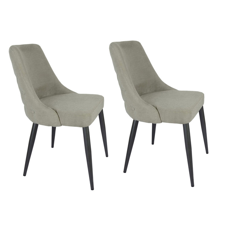 Lantie 20'' H Tufted Upholstered Side Chair, Light Gray