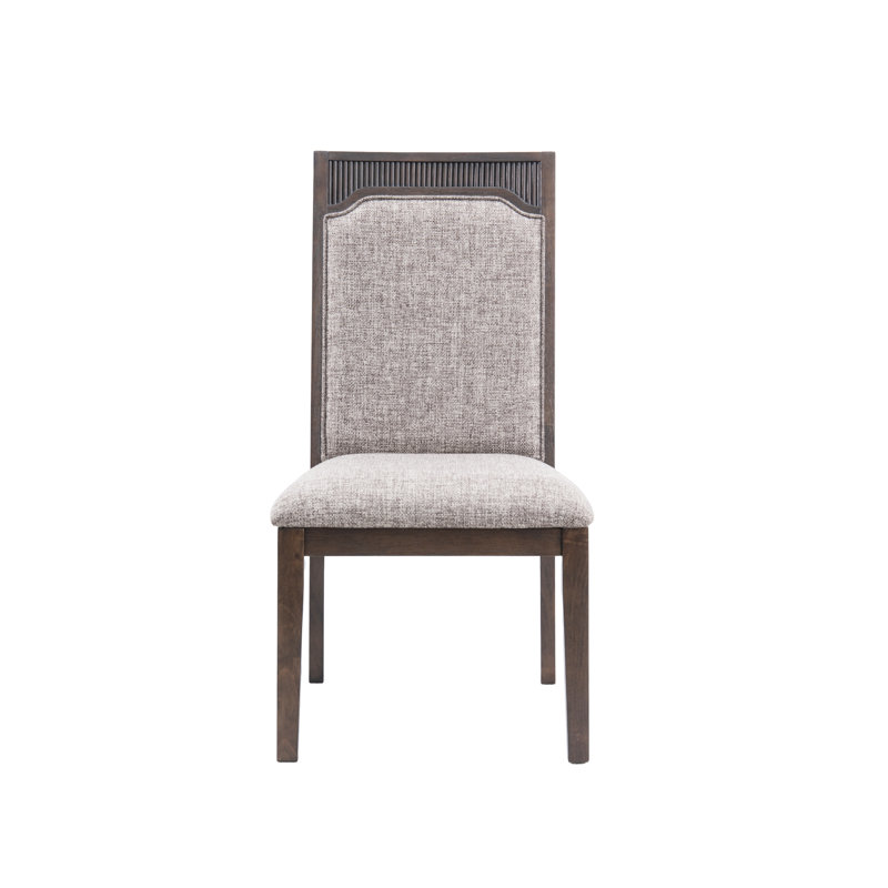 Farmhouse Upholstered Dining Chair in Distressed White