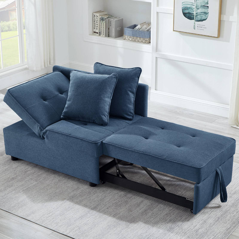Chaise convertible 4 en 1, Polyester bleu