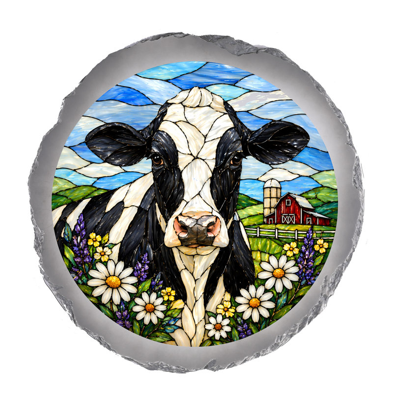 PAS TOTAL - Vitrail LOOK HOLSTEIN PIERRE DE VACHE GRIS