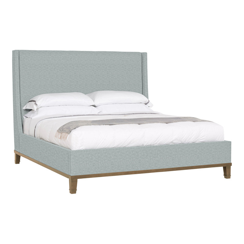 Michael Weiss Solid Wood Wingback Bed, Ian Haze, Hampton