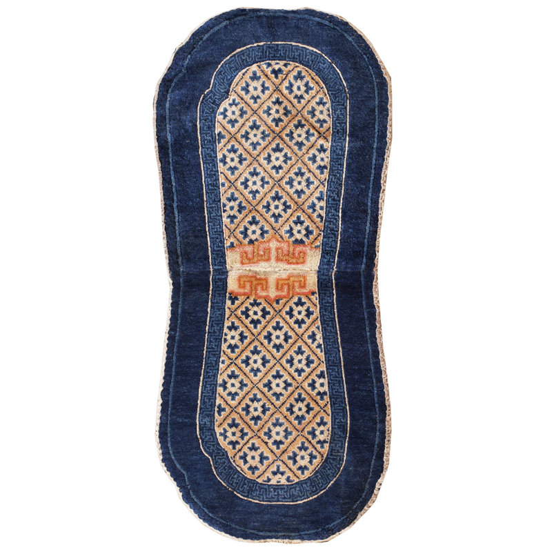 Antique Chinese Small Scatter Size Wool Rug