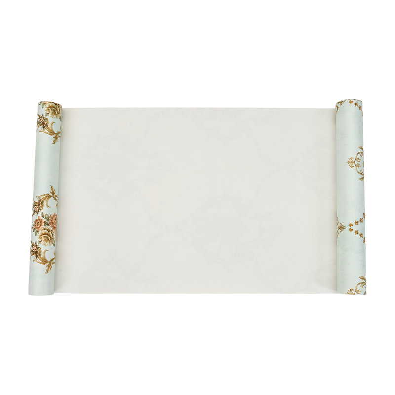 Non-Pasted Non-Woven 3D Embossed Wallpaper Roll, Green/Bronze