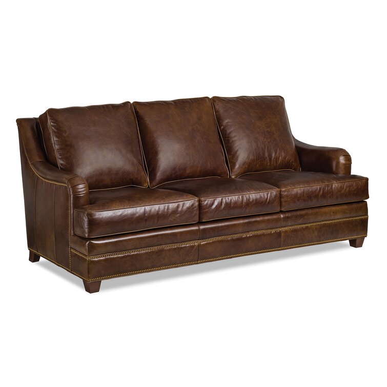 Maitland-Smith Sofa With 3 Seats in Chocolate Brown Faux Crocodile Leather  & Suede