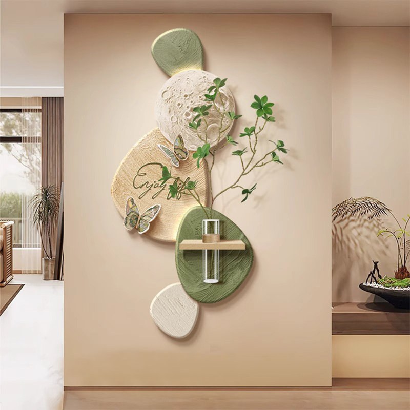 Green Free Form Sandstone Wall art, 55.12" H x 27.56" W x 1.97" D, Green