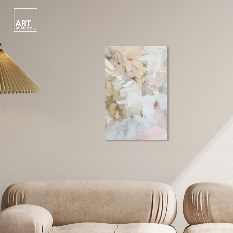Light Voyage Abstract Canvas Wall Art in Warm Tones, 24" x 16"
