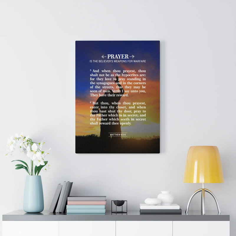 Prayer Matthew 6:5 - Wrapped Canvas Print, 41cm H x 30cm W