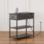 Table de bout Reggis de 24 po avec prises de courant et port USB, table d'appoint avec tiroir et 2 tablettes, table d'appoint Farmhouse pour petits espaces, table de bout avec tiroir pour le salon, la chambre à coucher-1487747539