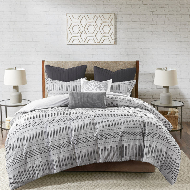 Housse de couette élégante en coton confortable et respirante pour lit grand