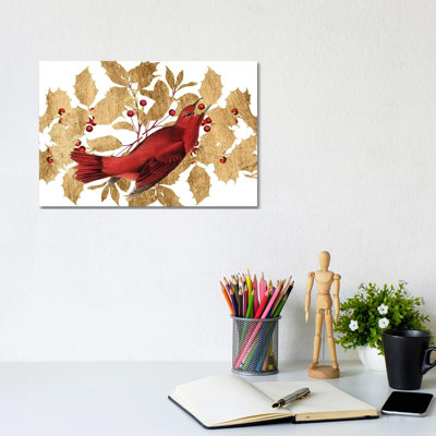 Red Bird Christmas Collection D 1 Piece Wall Art on Canvas