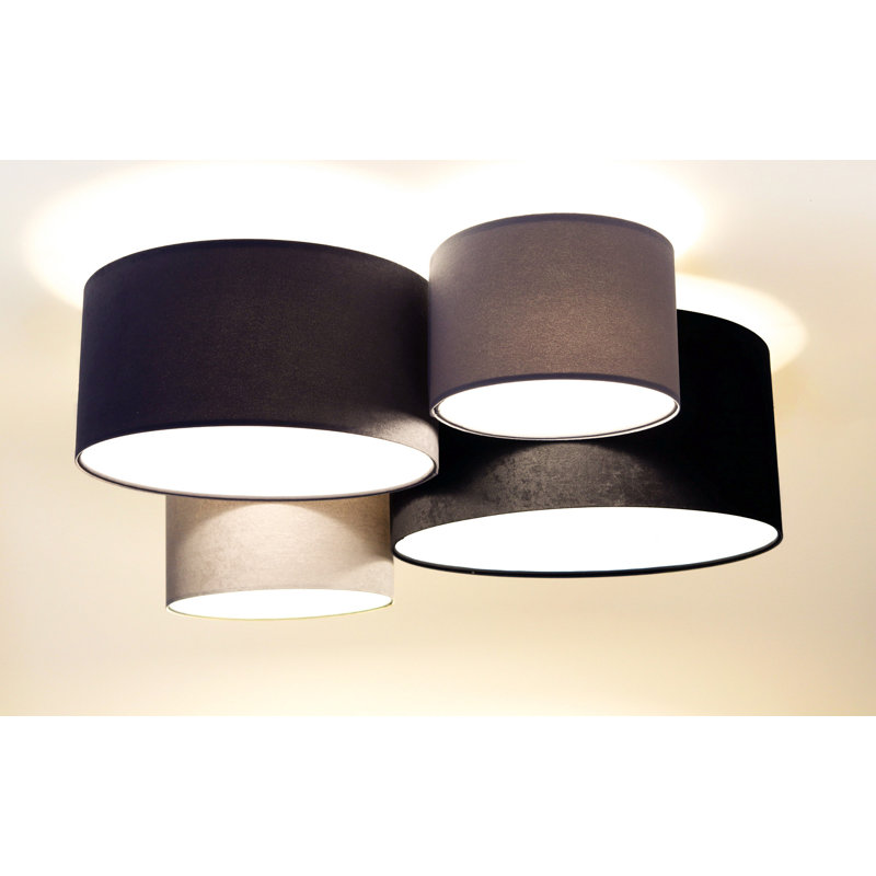 Antoniyo 4 - Light Geometric Chandelier, Black/White/Grey