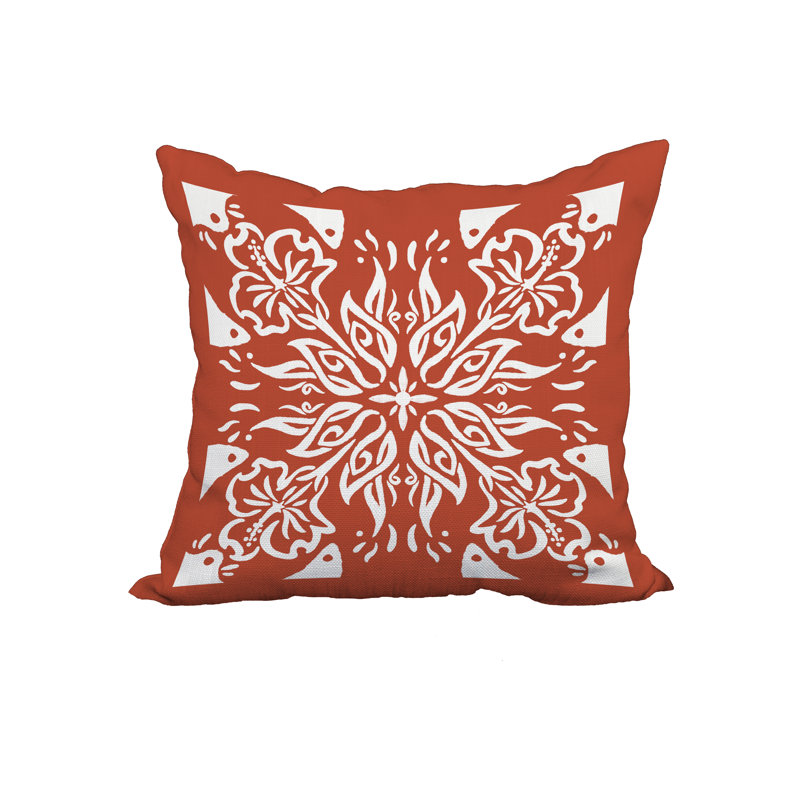 Housse de coussin cubique et insert, 20 po x 20 po, Rouge-orange