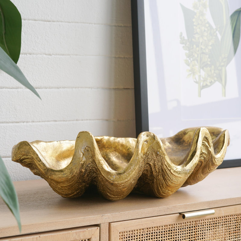 Bol décoratif doré de 50 cm (19,7 po) avec motif texturé organique