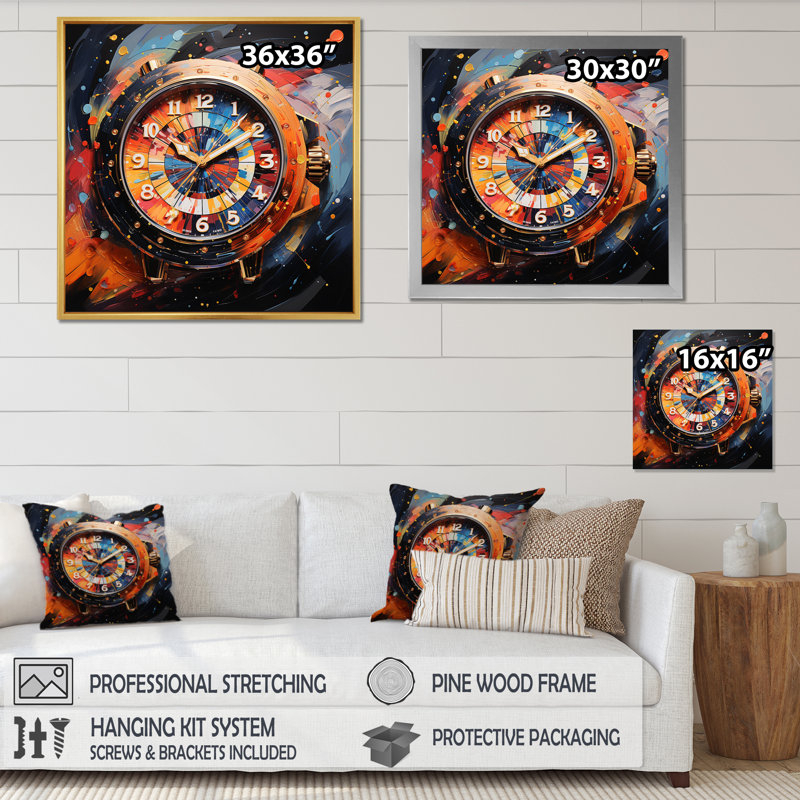 Luxury Luxury Diamond Dusk III - Fashion, reproduction d'art mural, H 36 po x l 36 po x P 1,5 po, Cadre flottant doré