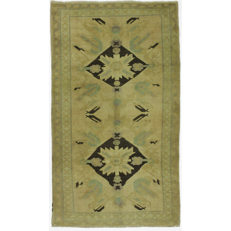 Tapis tribal rétro Bharith, Rectangle 4 pi 10 po x 8 pi