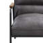 Fauteuil d'appoint, cuir fleur gris et finition fer mat