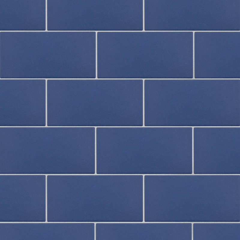 Piscina Brick 9-5/8 In. X 19-1/2 In. Porcelain Floor And Wall Tile, Blue