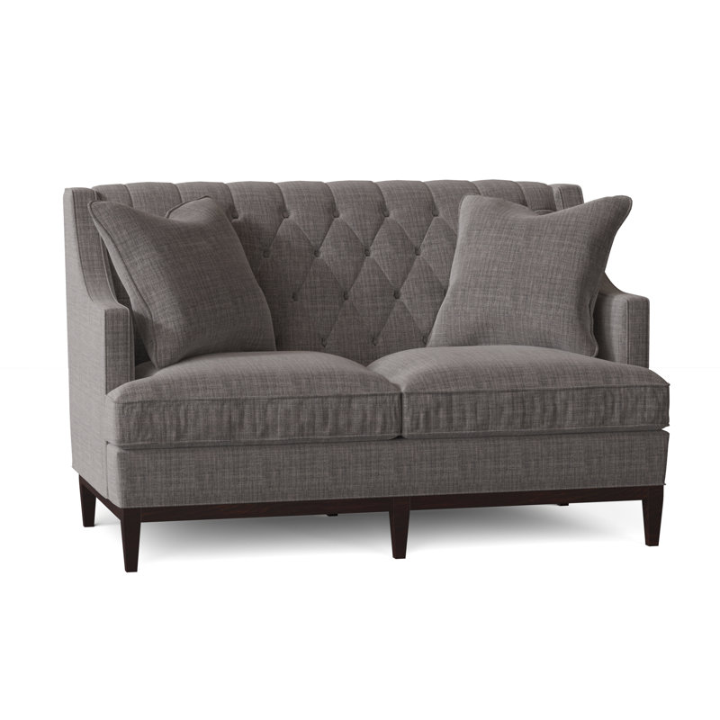 Causeuse accoudoir encastré 60" Carmel, Gris d’août, Noyer noir