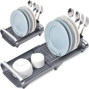 KK Kingrack Aluminum Extendable Dish Drying Rack, Adjustable Dish