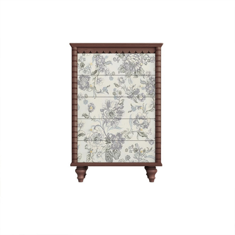 Commode décorative à cinq tiroirs Retro, Walnut