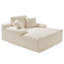Méridienne 67 po avec accoudoirs et coussins décoratifs en fausse fourrure, canapé-lit sans assemblage pour salon ou appartement, blanc-1246904525
