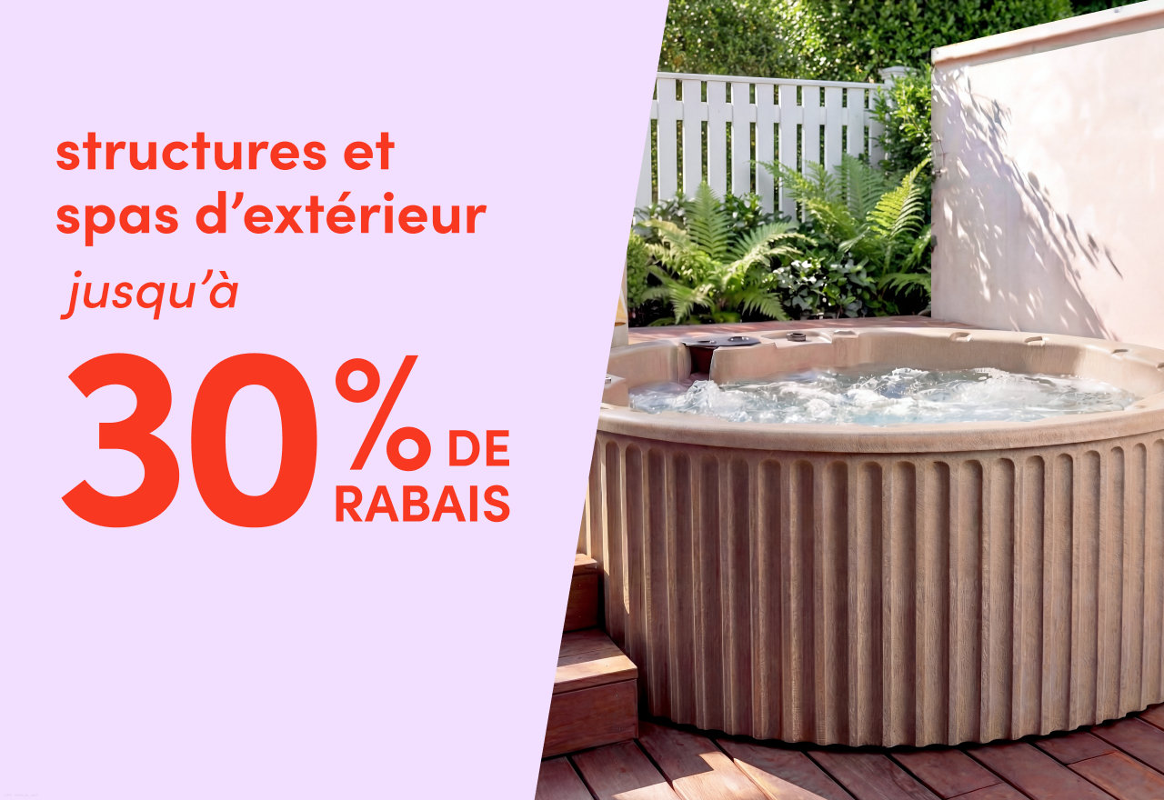 structures et spas d'extérieur en solde